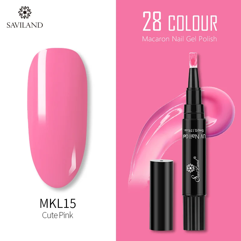 MKL15 SAVILAND 28 цветов блеск Макарон гель лак для ногтей ручка замочить от лак для ногтей праймер верхнее покрытие УФ гель лак для нейл-арта инструменты - Цвет: MKL15