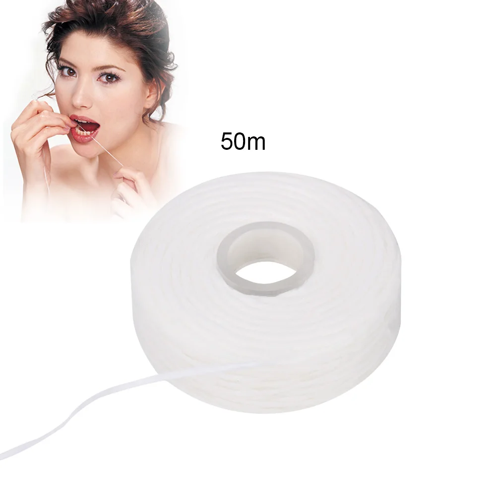 

5 Rolls 50m Dental Flosser Oral Hygiene Teeth Cleaning Wax Mint flavored Dental Floss Spool Toothpick Teeth Flosser Tooth Clean
