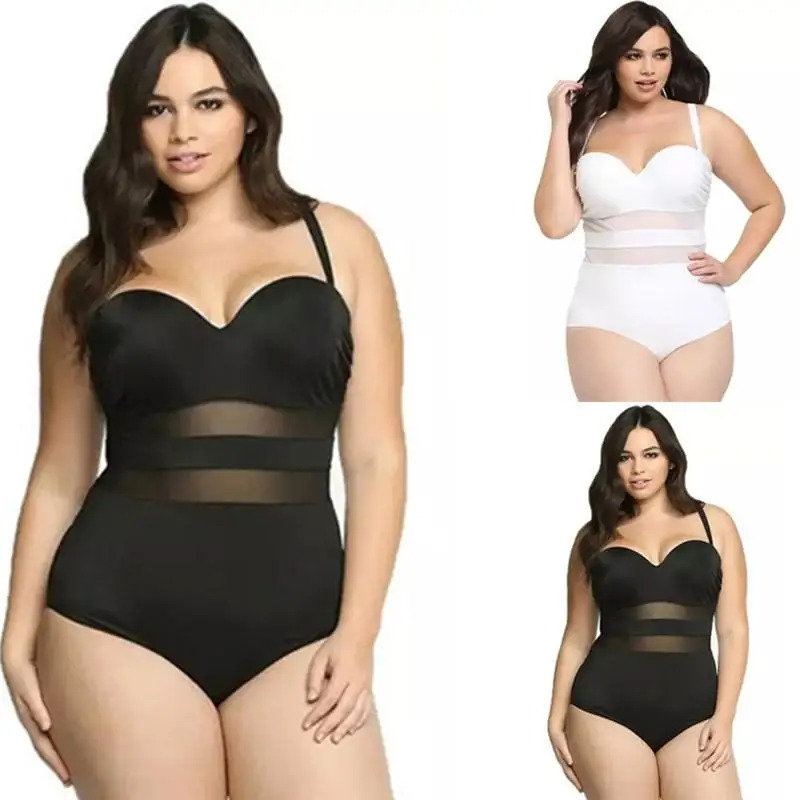 

Women Deep V Neck Swimwear One Piece Sexy Swimsuit Push Up Bathing Suit Plus Size