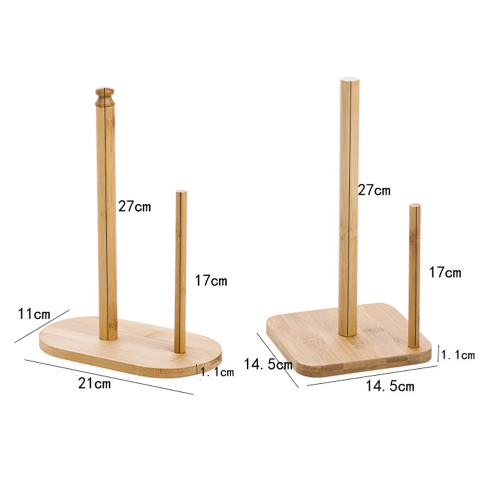 

Kitchen Wooden Roll Paper Towel Holder Bathroom Tissue Vertical Stand Napkins Rack Home Kitchen Toilet Storage Accessories