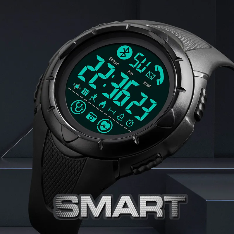 Смарт часы SKMEI мужские спортивные водонепроницаемые с Bluetooth и