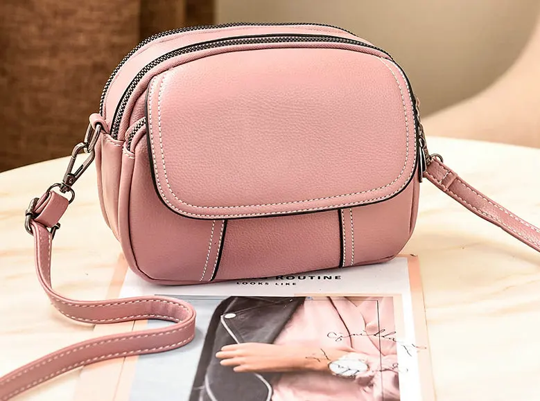 pink Винтажная маленькая круглая сумка для женщин простая классическая сумка с клапаном черная сумка женская маленькая сумка для мобильного телефона сумки через плечо - Цвет: pink