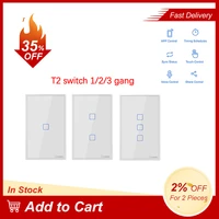 sonoff t2 smart home panel usukeu 3 gang wifi switch ewelink remote control support rf radio frequency for alexa google home
