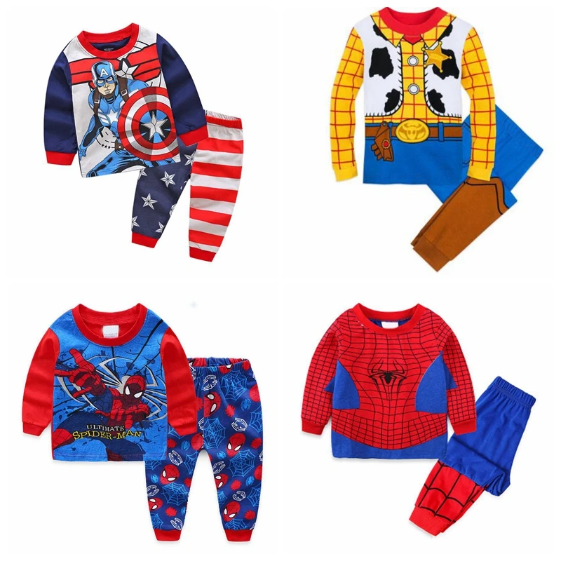 Детский Пижамный комплект для мальчиков и девочек футболка с длинными рукавами