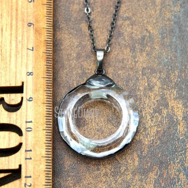 NM14702 10Pcs Glass Crystal Chains Necklaces Gun Black Plated Faceted Hoop 18inch-32inch | Украшения и аксессуары