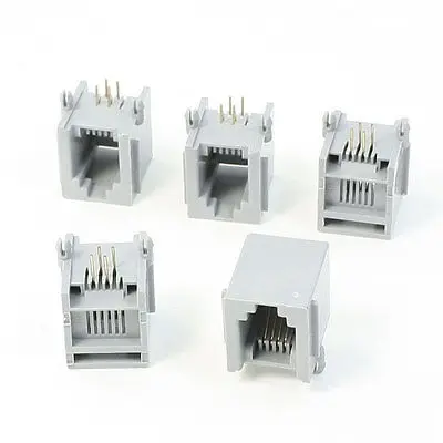 5 x RJ11 6P4C 6 позиция 4 контакта PCB гнездо соединителя телефона гнездовой разъем