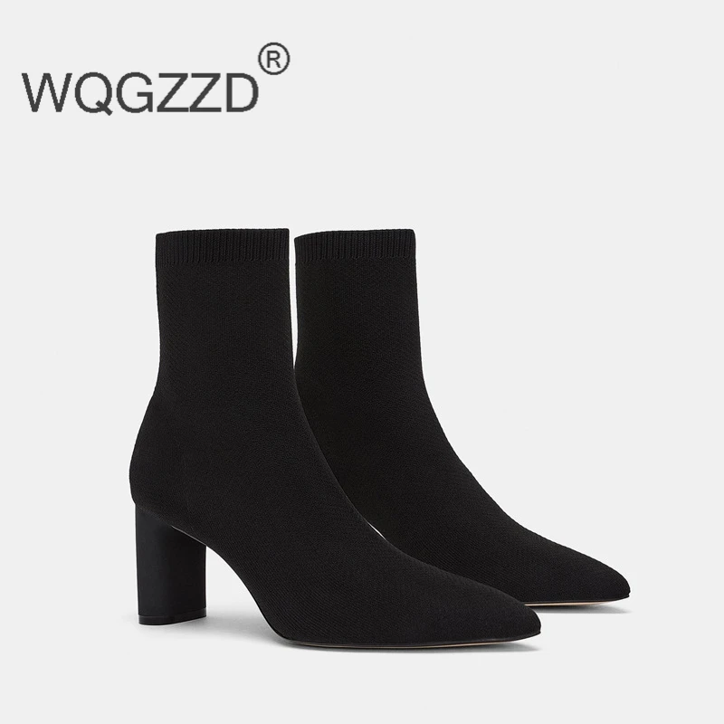 Женская обувь новинка 2019 брендовая зимняя женские ботильоны на высоком каблуке