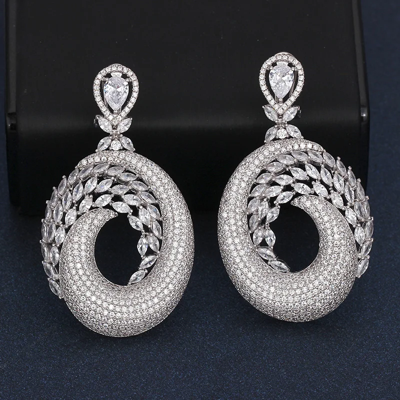 TIRIM роскошные длинные висячие серьги для женская серьга подвеска красочные Earbobs