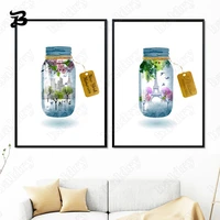 canvas painting wall art glass bottle new york paris london landscape posters and print wall pictures for living room home decor