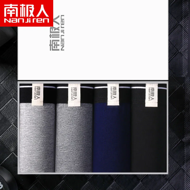 

4PCS/Lot Men Underwear Boxer Shorts Panties Solid Shorts Brand Underpants Men 100% Cotton Breathable Mid Waist Shorts Men L-3XL