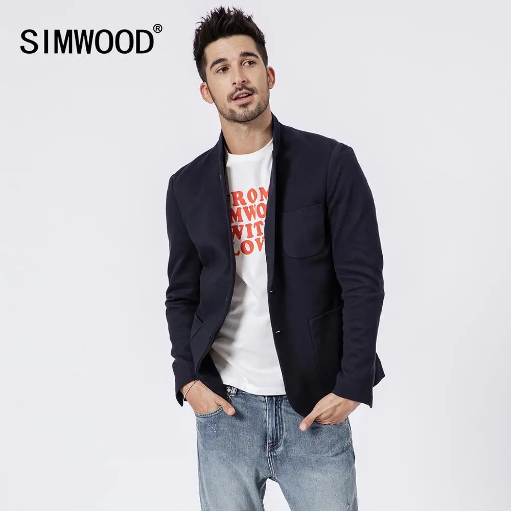 Мужской блейзер SIMWOOD, нарядно-повседневный пиджак,, приталенный жакет, 180352