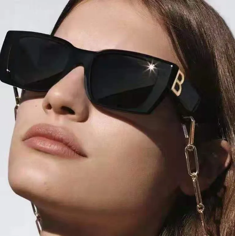 

2021 Vintage Square Sunglasses Women Luxury Brand Big Frame Women Sun Glasses Black Fashion Gradient Female Glasses Oculos