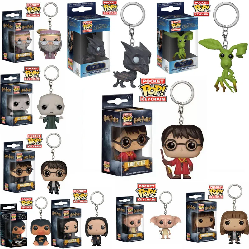 FUNKO POP мультфильм Добби Гермиона Дамблдор Харри Поттер Волдеморт ниффлер Карманный Брелок фигурка игрушки для детей подарок