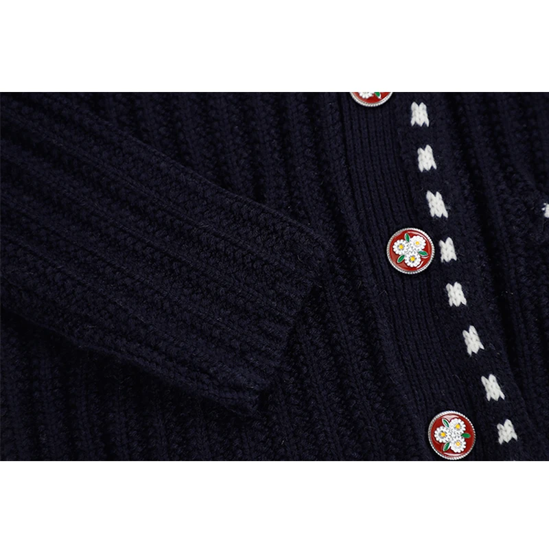 Японский бриллиантовый свитер в стиле ретро с воротником-стойкой японский