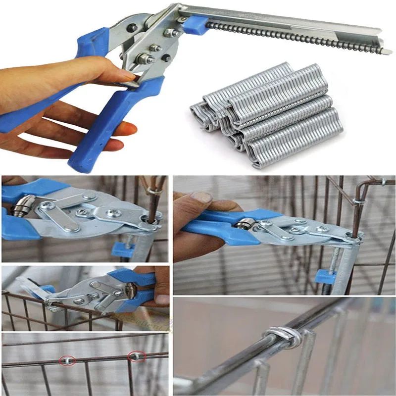 

The New1 Set Fastening Clamp Installation Poultry Cage Plier & 600 Nails Chichen Rabbit Fox Bird Dog Cage Clamp Installation Kit