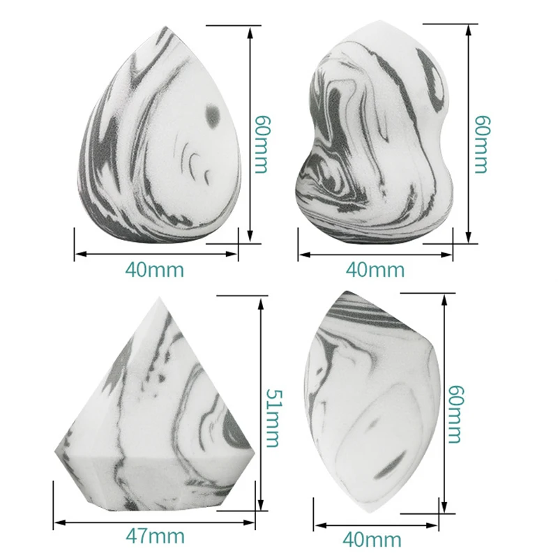 Губка для макияжа мраморная в форме капли тональный консилер губка смешанный