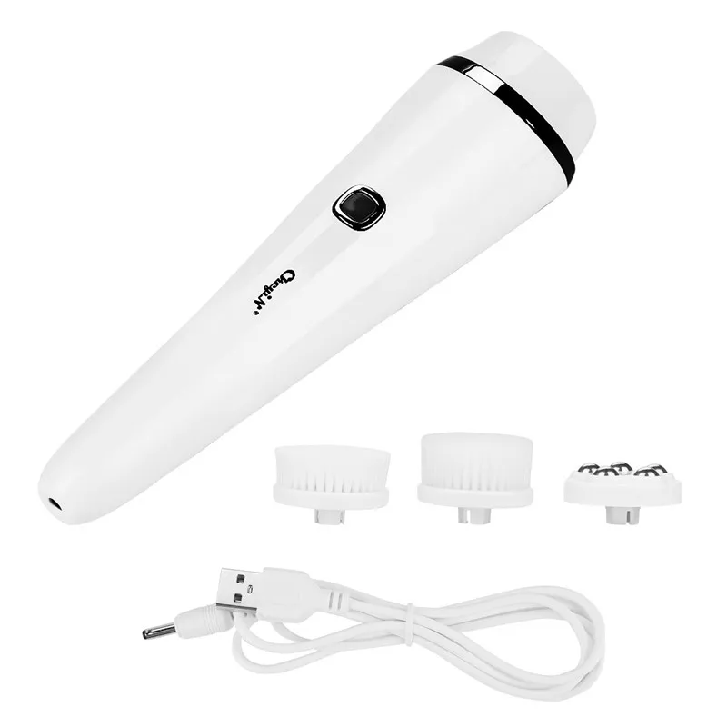 

USB Rechargeable 3 In 1 Facial Cleaning Brush Waterproof Deep Cleaning 3 Speeds Adjustable Pore Cleaner Face Rolling Massage