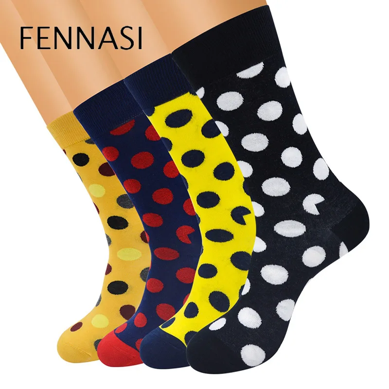 FENNASI/2 пары мужские цветные Повседневные носки с круглым вырезом хлопковые