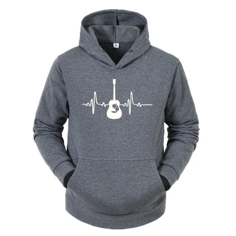 

Модный повседневный пуловер худи с гитарой Music с круглым вырезом, Мужской Хлопковый дышащий Топ для фитнеса, толстовка в стиле хип-хоп, Мужск...