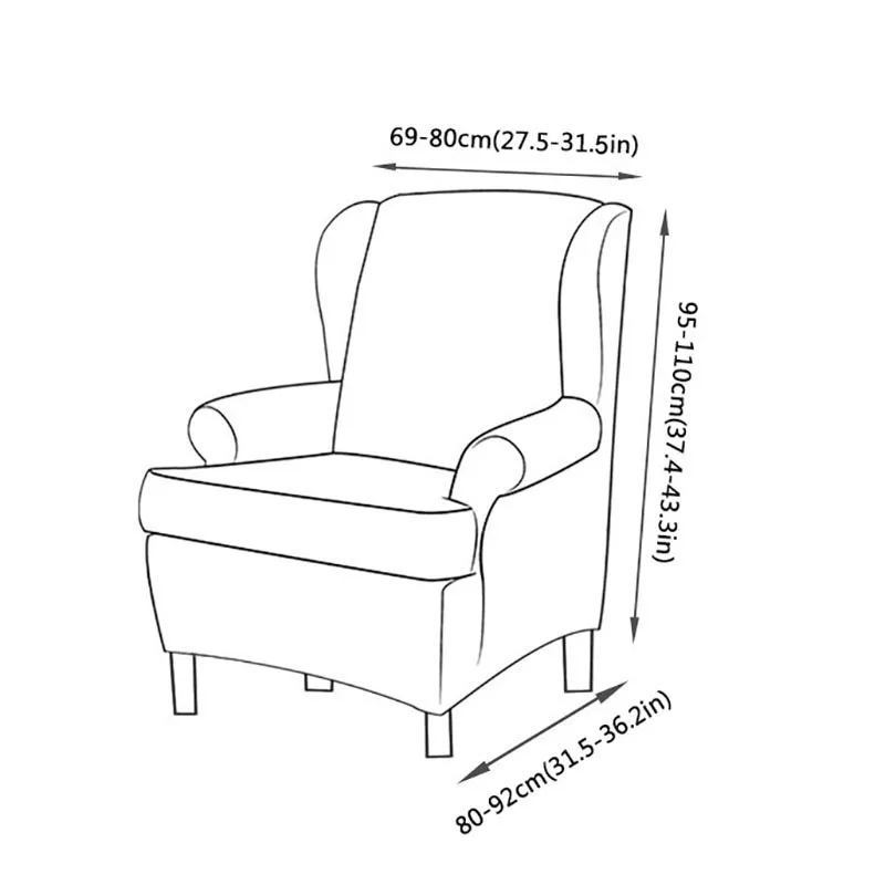 

2Pcs/set Printed Stretch Chair Cover Big Elastic Armchairs Couch Cover Dirt Resistant Non-slip Chair Protector Home Decoration