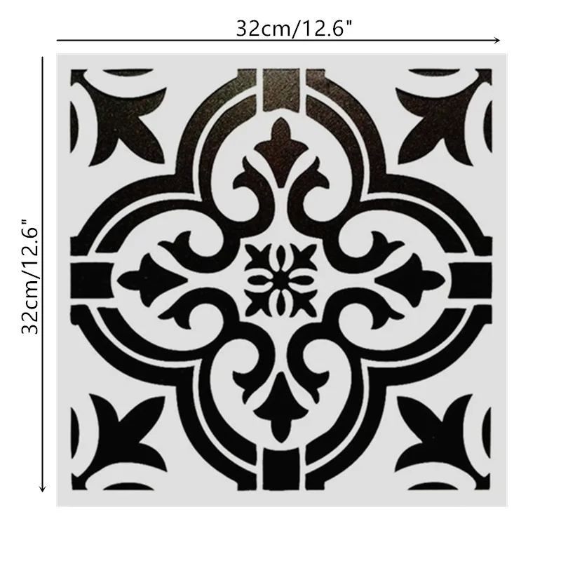 Трафареты с винтажным цветочным узором 32 х32 см| |