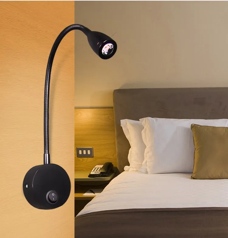 Настенные бра с зажимом лампа для спальни выключателем прикроватный светильник