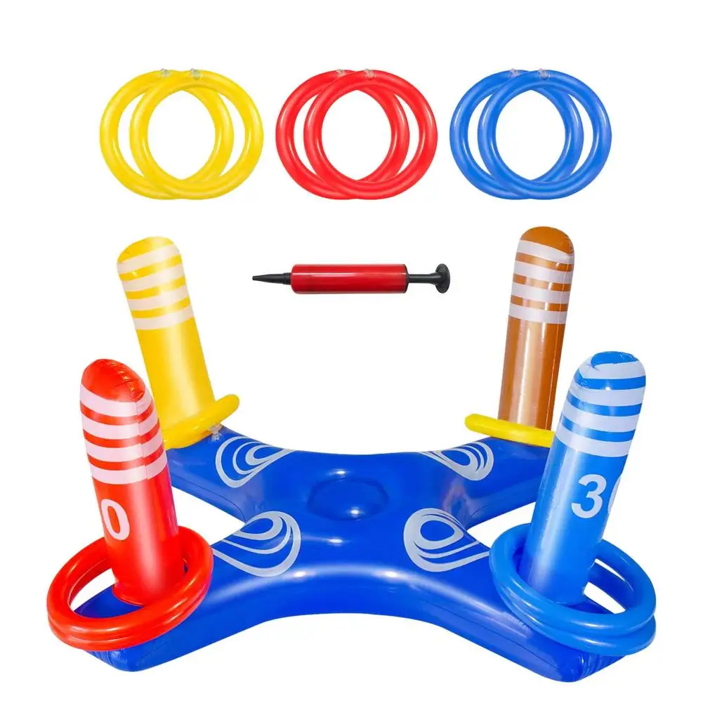 

Inflatable Cross Ring Toss Water Toy Outdoor Swimming Pool Floating Ring Summer Water Beach Cross Ring Toss Party Games