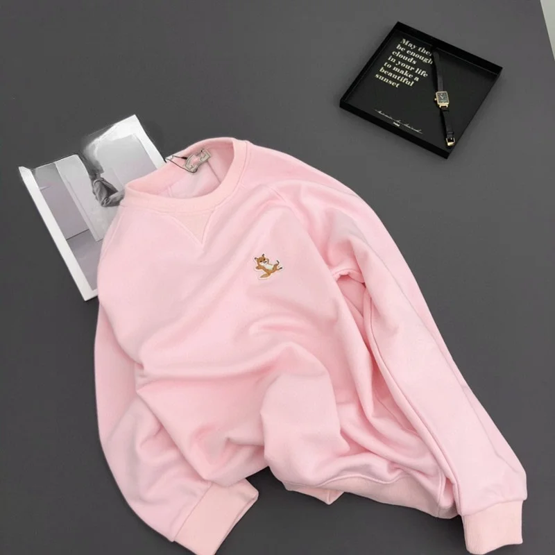 Популярная Корейская простая повседневная женская толстовка худи с лисой