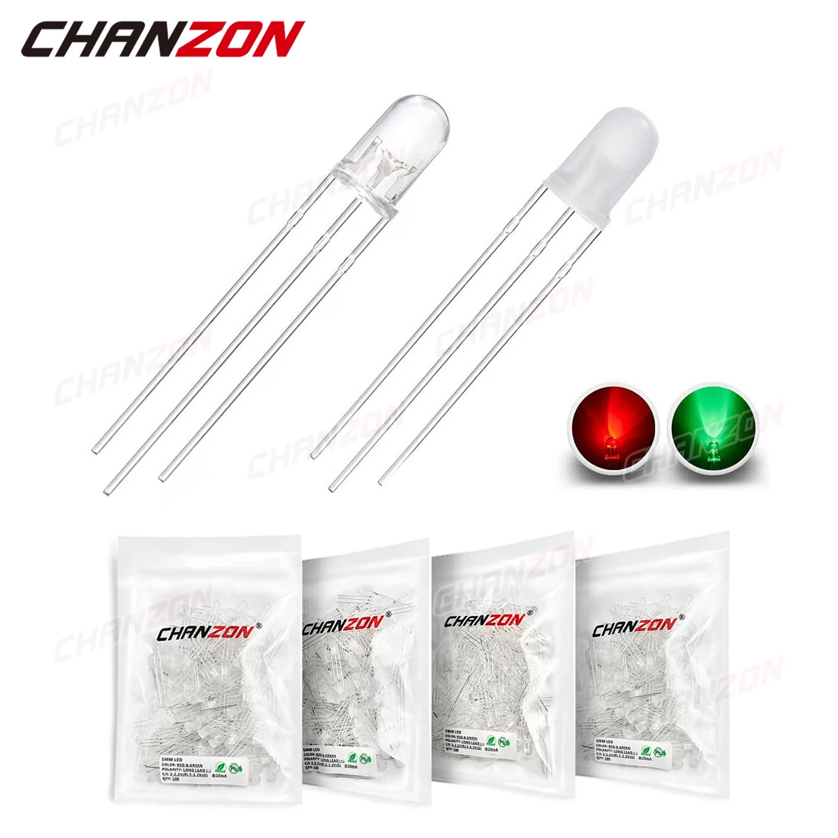 100 шт. 5 мм светодиодный ная лампа двухцветная красная зеленая общий анод/катод