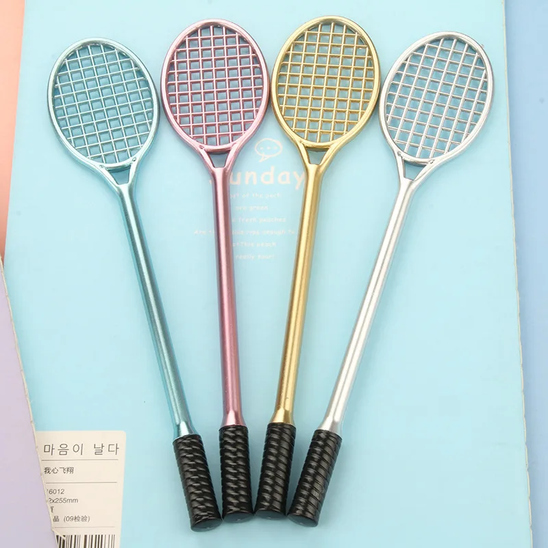 

24 pcs creative stationery cute tennis racket badminton racket gel pen escolar material escolar cute pens
