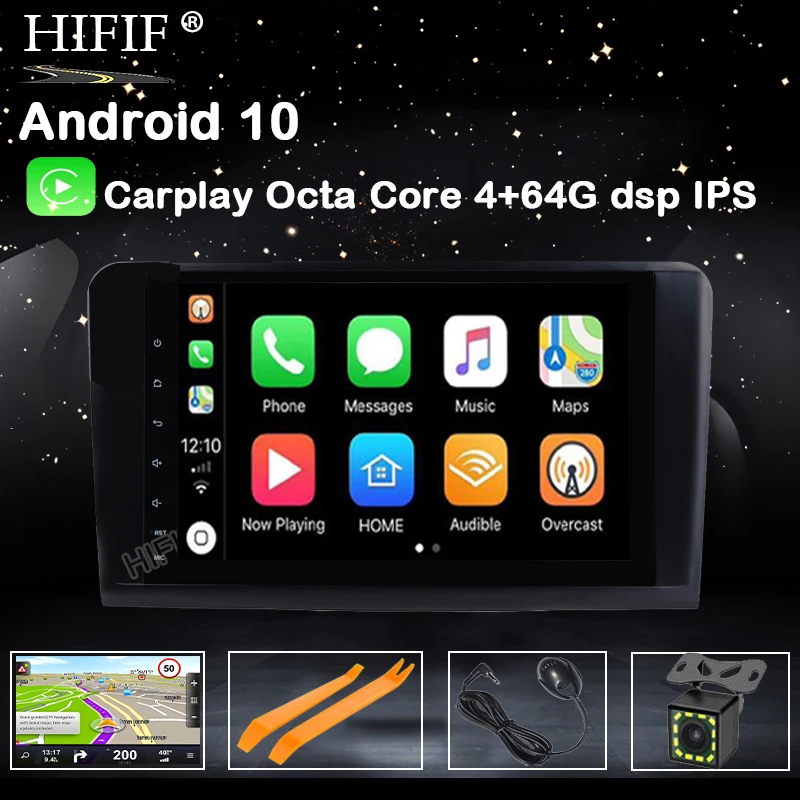 DSP Android 10 4G 8-ядерный Автомобильный GPS Carplay для Mercedes Benz ML GL W164 ML350 ML500 GL320 Радио Стерео