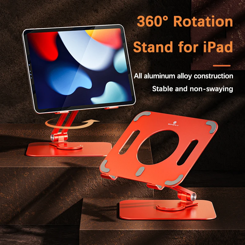 

NEW 360° Rotation Foldable Table Stand Holder For IPad Aluminum Alloy Desktop Riser Dissipate Heat Stand Base For Phone Tablet