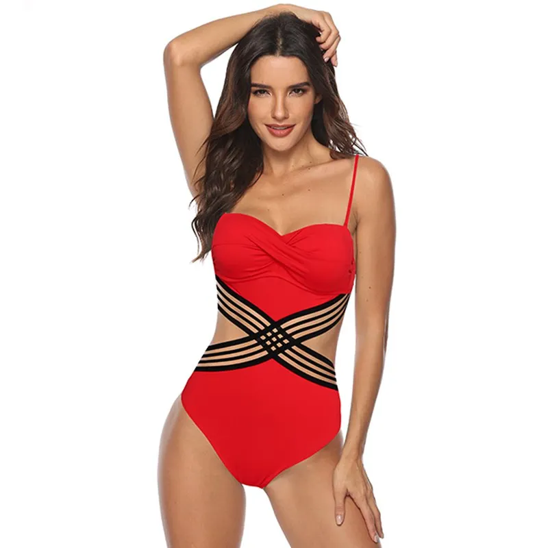 Пуш ап цельный купальник 2020 сексуальный черный сетчатый женский купальный