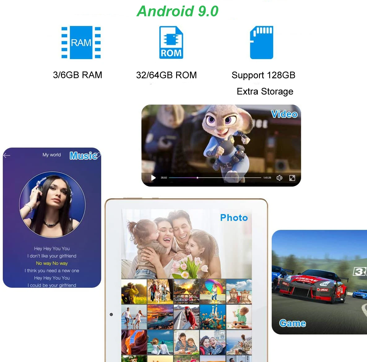 10 дюймовый планшет Octa Core 3/6 Гб RAM 32/64 ROM IPS HD 2.5D стеклянный экран Глобальная версия