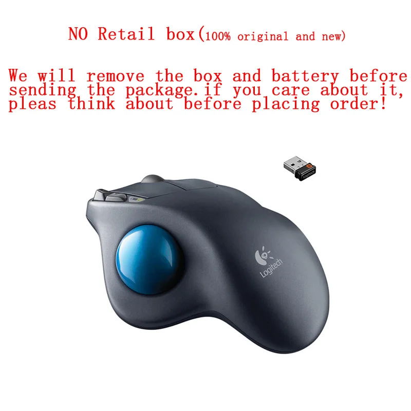 Logitech M570 Мышь с 2,4G Беспроводной оптический трекбол эргономичная Мышь геймера для Windos 10/8/7/Vista Mac OS Поддержка официальный Тесты - Цвет: M570 without box