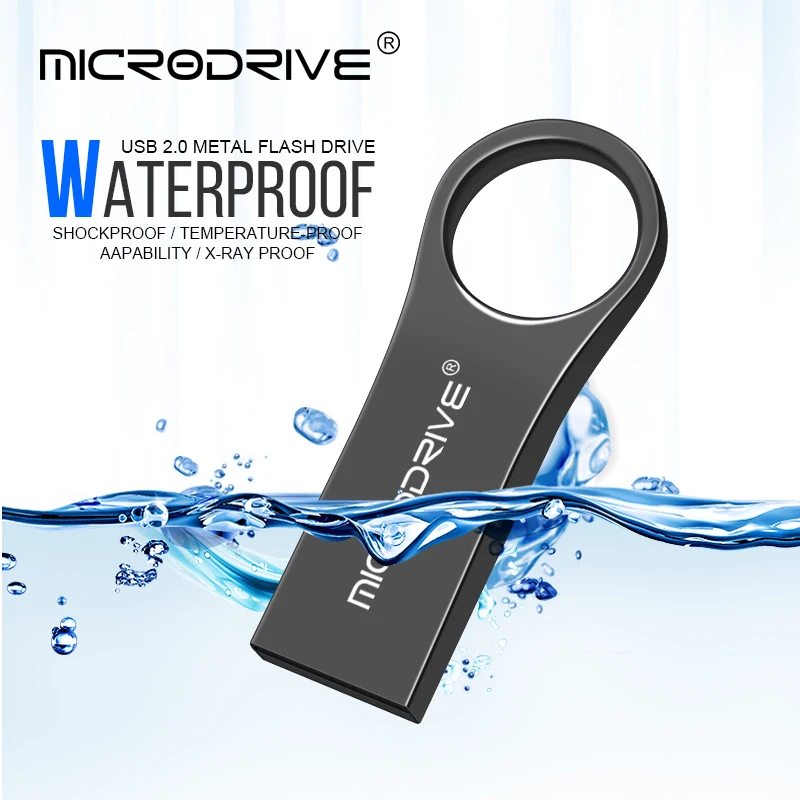 Водонепроницаемый usb флеш-накопитель 4 GB/8 GB/16 GB/32 GB/64 GB металлическая карта pendrive Memory Stick накопители u-диск с кольцом для ключей