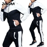 zogaa mens tracksuit hoodiessweatpants 2 piece sports suit large size fashion sportswear suit casual tracksuit men