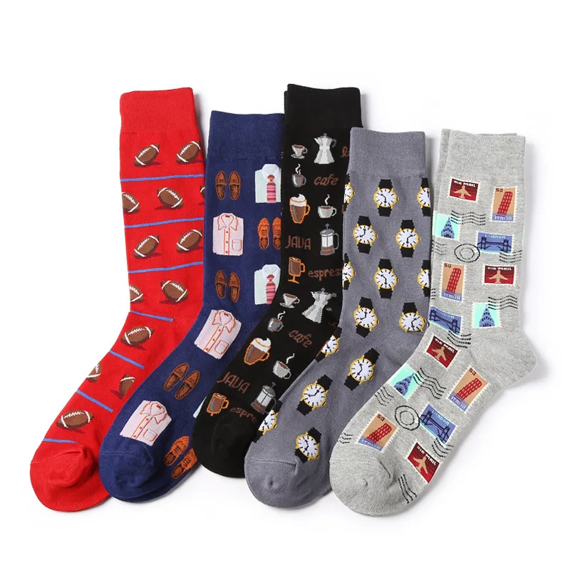 

Peonfly Happy Harajuku Men's Funny Combed Cotton Dress Casual Crew Wedding Colorful Novelty Skateboard Socks