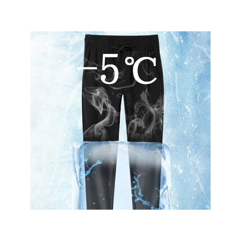 

Jogging Fitness Sport Pants Men Fashion Elastic Waist Casual Pants Men Streetwear Loose Ice Silk Trousers Mens Wide Leg Pants