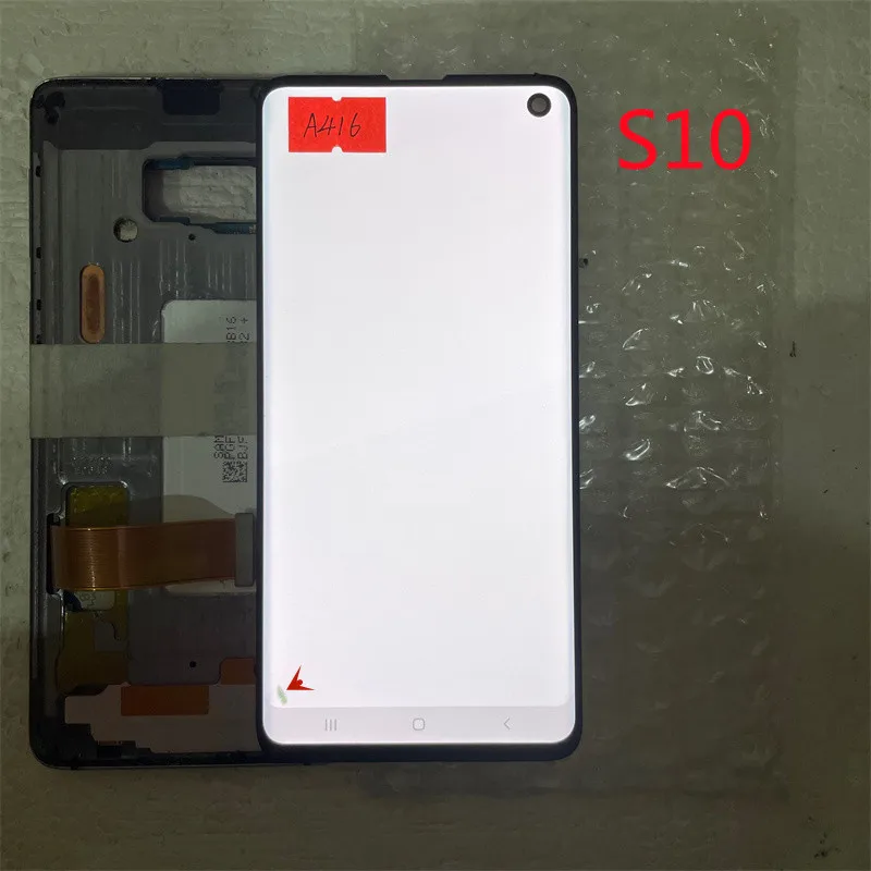 Pantalla LCD Original para Samsung S10 G973 SM-G9730 G973F, montaje de digitalizador con pantalla t&aacute;ctil, piezas con marco de pantalla defectuosa-1
