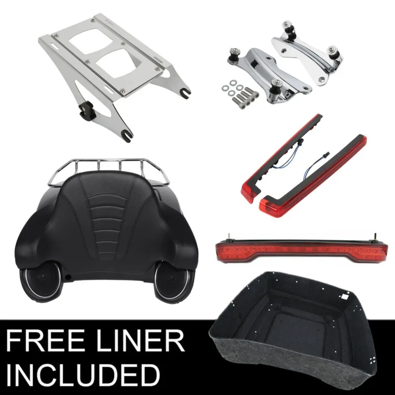 Мотоцикл король багажник Спинки Хвост Светильник W/колонки стойки для Харли Тур