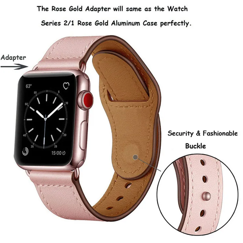 

Luxury Genuine Leather Strap for Apple Watch 6 5 4 3 2 1 SE Band 44mm 40mm 42m 38mm Leather Watchband Bracelet for IWatch Belt