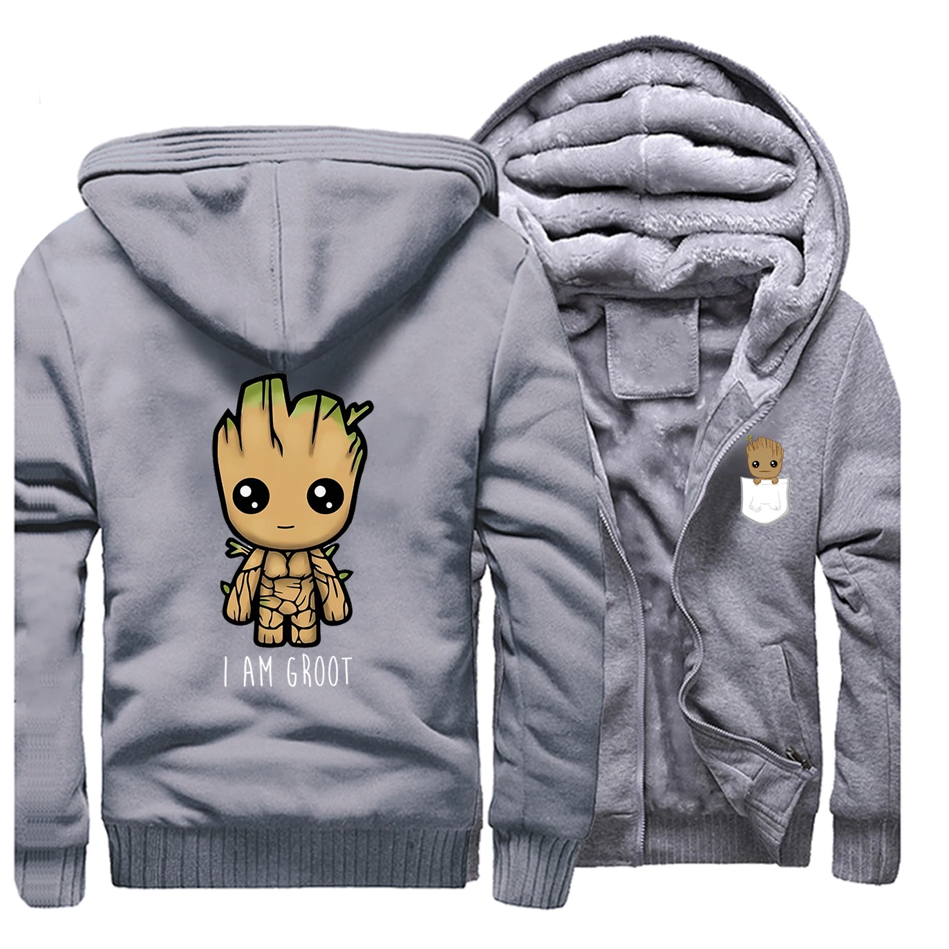 Новинка I Am Groot Верхняя одежда Мужская Повседневная модная флисовая спортивная одежда Marvel Groot Осенняя мужская уличная одежда размера плюс в стиле хип-хоп Харадзюку