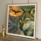 5D Сделай Сам Алмазная Картины с вышивкой для детей, животные, волки, кошки, ремесла домашнего декора 3d вышивки крестом Наборы наклейки на стену