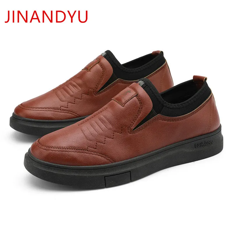 

Мужские повседневные лоферы; Модные удобные мужские туфли-Слипоны для мужчин; Водонепроницаемые мокасины; Кожаные кроссовки; Мужская повсе...