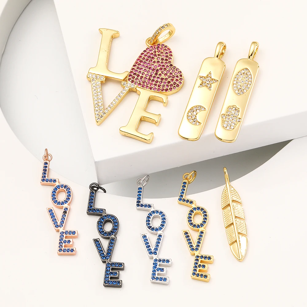 Подвески в форме сердца для изготовления ювелирных изделий Луна звезда любовь