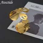 Браслет Atoztide с надписью и именем для мужчин и женщин, персонализированные золотистые браслеты из нержавеющей стали, рождественские украшения в подарок