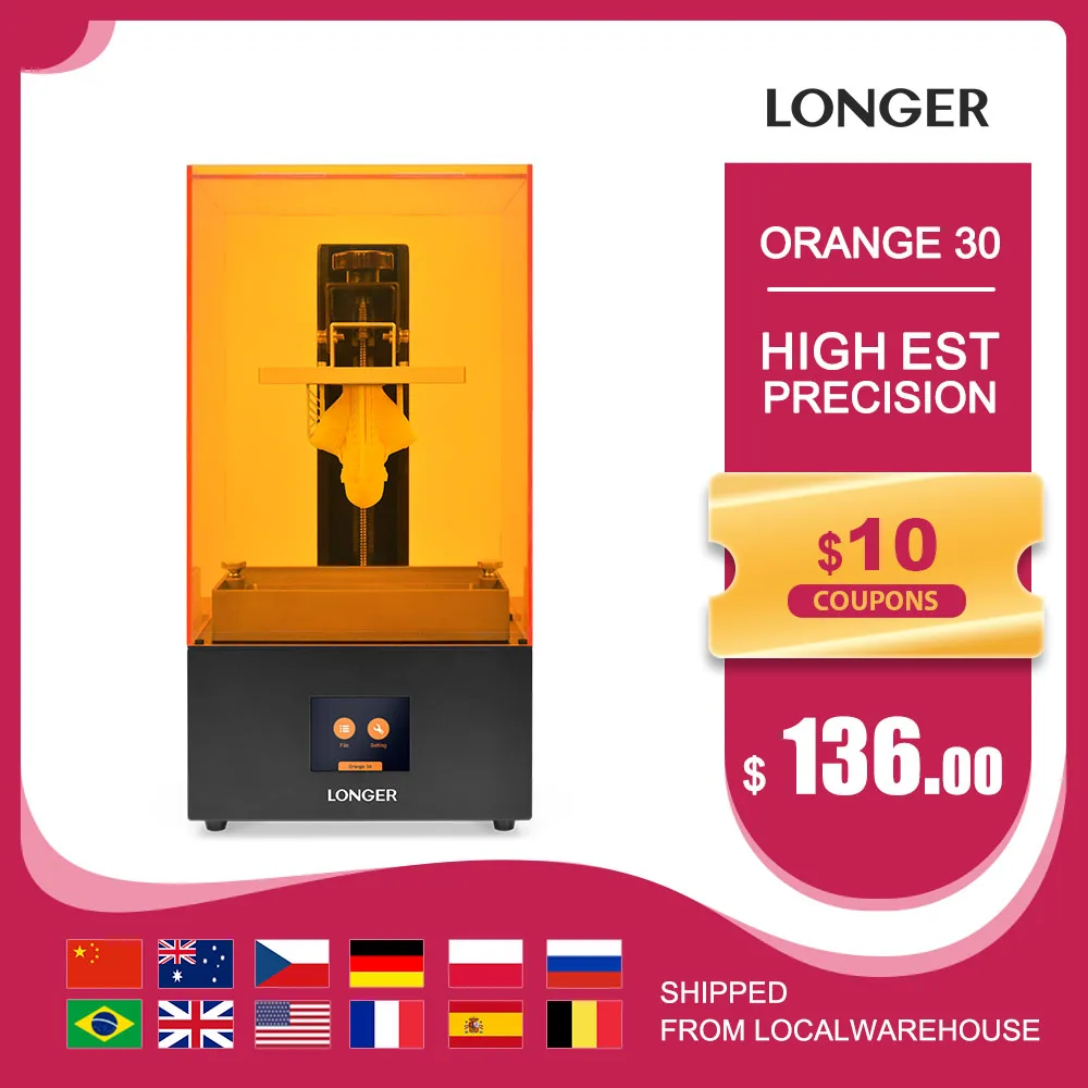 

3D-принтер LONGER Orange 30 LCD SLA, 3D-принтер, металлический корпус, матрица, светодиодный дизайн, быстрое охлаждение