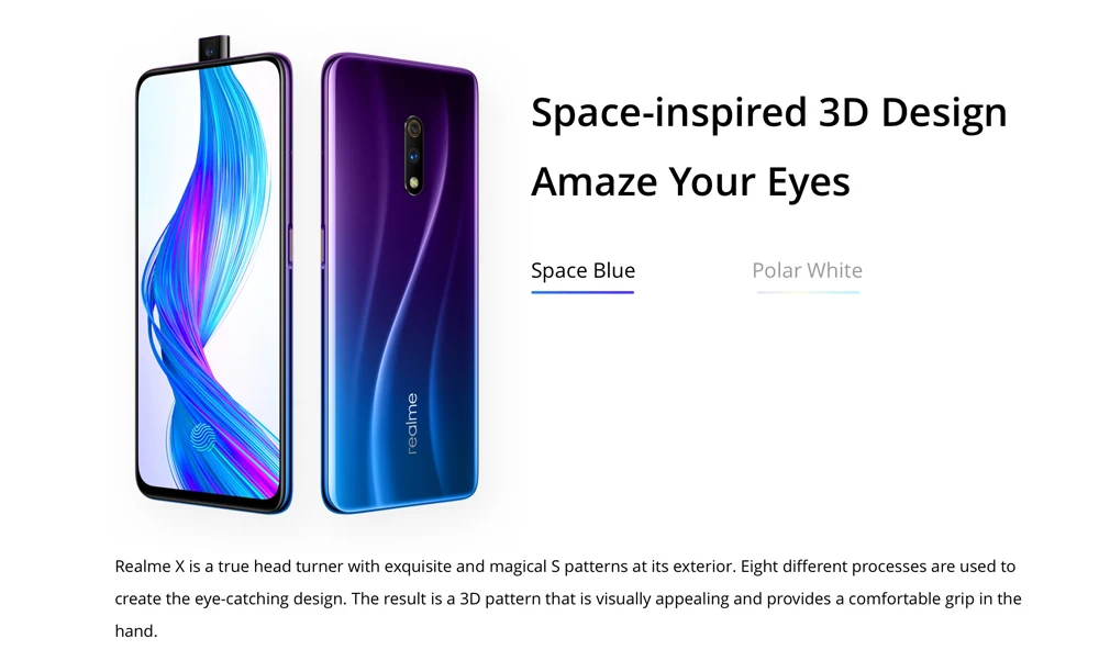Realme X Snapdragon 710, четыре ядра, 4 ГБ, 64 ГБ, 6,53 дюйма, FHD+ мобильный телефон, 48MP камера VOOC 3,0, быстрое зарядное устройство, смартфон