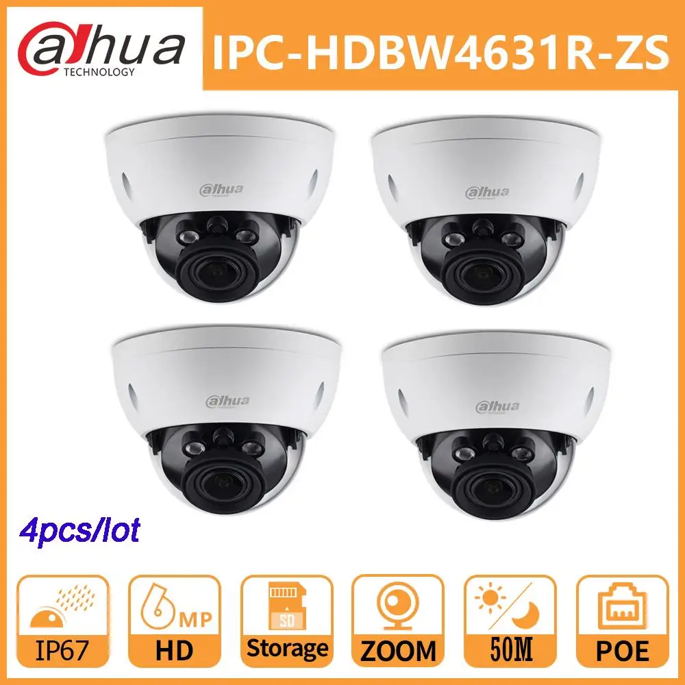 Dahua DH IPC HDBW4631R ZS 6MP CCTV камера 2 7 мм ~ 13 5 объектив H.265 IR50m с слотом для sd карты POE IP